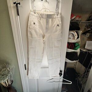 White House Black Market Cream Ankle Pants
